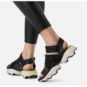SOREL Kinetic Impact Sandals Sandal Women’s Sport  Black Leather Size 9